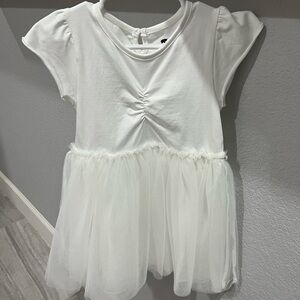Toddler Girls’ Monica and Andy White Short Sleeve Tulle Dress